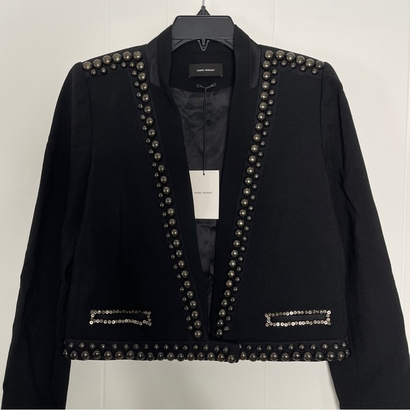 Isabel Marant Black Studded Embellished Wool Blazer Jacket - NEW! - Picture 9 of 17